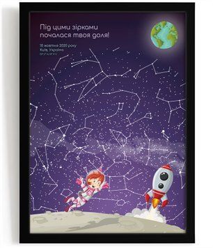 Star map Childhood, for girl